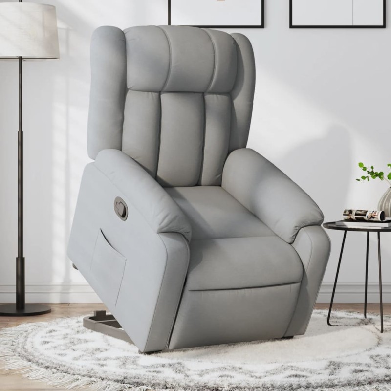 vidaXL Relaxsessel mit Aufstehhilfe Hellgrau Stoff vidaXL Relaxsessel mit Aufstehhilfe Hellgrau Stoff