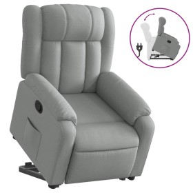 vidaXL Relaxsessel mit Aufstehhilfe Hellgrau Stoff