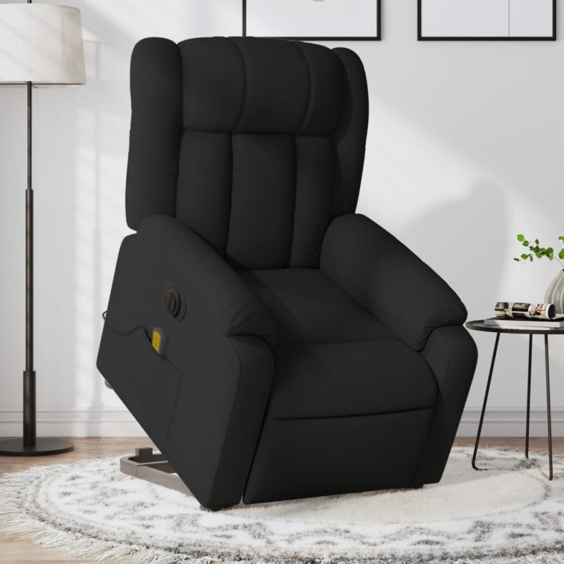 vidaXL Elektrischer Massagesessel mit Aufstehhilfe Schwarz Stoff vidaXL Elektrischer Massagesessel mit Aufstehhilfe Schwarz Stoff