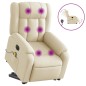 vidaXL Elektrischer Massagesessel mit Aufstehhilfe Creme Stoff vidaXL Elektrischer Massagesessel mit Aufstehhilfe Creme Stoff