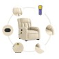 vidaXL Elektrischer Massagesessel mit Aufstehhilfe Creme Stoff vidaXL Elektrischer Massagesessel mit Aufstehhilfe Creme Stoff