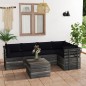 6-tlg. Garten-Sofagarnitur aus Paletten mit Kissen Kiefernholz 6-tlg. Garten-Sofagarnitur aus Paletten mit Kissen Kiefernholz