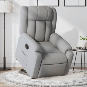 vidaXL Relaxsessel mit Aufstehhilfe Elektrisch Hellgrau Stoff