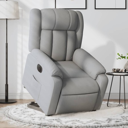 vidaXL Relaxsessel mit Aufstehhilfe Elektrisch Hellgrau Stoff