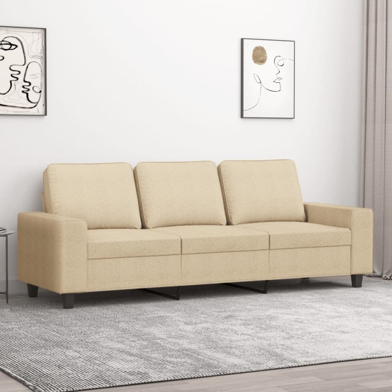 vidaXL 3-Sitzer-Sofa Creme 180 cm Stoff vidaXL 3-Sitzer-Sofa Creme 180 cm Stoff