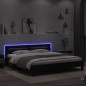 vidaXL Bettgestell mit Kopfteil und LED-Beleuchtung Schwarz 160x200 cm vidaXL Bettgestell mit Kopfteil und LED-Beleuchtung Schwarz 160x200 cm