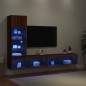 vidaXL 4-tlg. Wohnwand mit LED-Beleuchtung Braun Eiche Holzwerkstoff vidaXL 4-tlg. Wohnwand mit LED-Beleuchtung Braun Eiche Holzwerkstoff