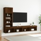 vidaXL 4-tlg. Wohnwand mit LED-Beleuchtung Braun Eiche Holzwerkstoff vidaXL 4-tlg. Wohnwand mit LED-Beleuchtung Braun Eiche Holzwerkstoff