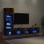 vidaXL 4-tlg. Wohnwand mit LED-Beleuchtung Räuchereiche Holzwerkstoff vidaXL 4-tlg. Wohnwand mit LED-Beleuchtung Räuchereiche Holzwerkstoff