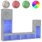 vidaXL 4-tlg. Wohnwand mit LED-Beleuchtung Betongrau Holzwerkstoff vidaXL 4-tlg. Wohnwand mit LED-Beleuchtung Betongrau Holzwerkstoff