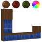 vidaXL 4-tlg. Wohnwand mit LED-Beleuchtung Braun Eiche Holzwerkstoff vidaXL 4-tlg. Wohnwand mit LED-Beleuchtung Braun Eiche Holzwerkstoff