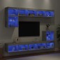 vidaXL 8-tlg. Wohnwand mit LED-Beleuchtung Betongrau Holzwerkstoff vidaXL 8-tlg. Wohnwand mit LED-Beleuchtung Betongrau Holzwerkstoff