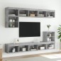 vidaXL 8-tlg. Wohnwand mit LED-Beleuchtung Betongrau Holzwerkstoff vidaXL 8-tlg. Wohnwand mit LED-Beleuchtung Betongrau Holzwerkstoff