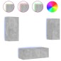 vidaXL 4-tlg. Wohnwand mit LED-Beleuchtung Betongrau Holzwerkstoff vidaXL 4-tlg. Wohnwand mit LED-Beleuchtung Betongrau Holzwerkstoff