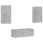 vidaXL 4-tlg. Wohnwand mit LED-Beleuchtung Betongrau Holzwerkstoff vidaXL 4-tlg. Wohnwand mit LED-Beleuchtung Betongrau Holzwerkstoff