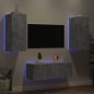 vidaXL 4-tlg. Wohnwand mit LED-Beleuchtung Betongrau Holzwerkstoff vidaXL 4-tlg. Wohnwand mit LED-Beleuchtung Betongrau Holzwerkstoff