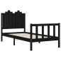 vidaXL Massivholzbett mit Kopfteil Schwarz 90x190 cm vidaXL Massivholzbett mit Kopfteil Schwarz 90x190 cm