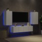 vidaXL 4-tlg. Wohnwand mit LED-Beleuchtung Weiß Holzwerkstoff vidaXL 4-tlg. Wohnwand mit LED-Beleuchtung Weiß Holzwerkstoff