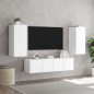 vidaXL 4-tlg. Wohnwand mit LED-Beleuchtung Weiß Holzwerkstoff vidaXL 4-tlg. Wohnwand mit LED-Beleuchtung Weiß Holzwerkstoff