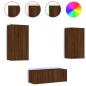 vidaXL 4-tlg. Wohnwand mit LED-Beleuchtung Braun Eiche Holzwerkstoff vidaXL 4-tlg. Wohnwand mit LED-Beleuchtung Braun Eiche Holzwerkstoff