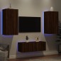 vidaXL 4-tlg. Wohnwand mit LED-Beleuchtung Braun Eiche Holzwerkstoff vidaXL 4-tlg. Wohnwand mit LED-Beleuchtung Braun Eiche Holzwerkstoff