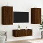 vidaXL 4-tlg. Wohnwand mit LED-Beleuchtung Braun Eiche Holzwerkstoff vidaXL 4-tlg. Wohnwand mit LED-Beleuchtung Braun Eiche Holzwerkstoff