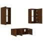 vidaXL 4-tlg. Wohnwand mit LED-Beleuchtung Braun Eiche Holzwerkstoff vidaXL 4-tlg. Wohnwand mit LED-Beleuchtung Braun Eiche Holzwerkstoff