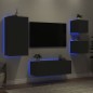 vidaXL 5-tlg. Wohnwand mit LED-Beleuchtung Schwarz Holzwerkstoff vidaXL 5-tlg. Wohnwand mit LED-Beleuchtung Schwarz Holzwerkstoff