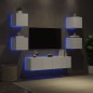 vidaXL 6-tlg. Wohnwand mit LED-Beleuchtung Weiß Holzwerkstoff vidaXL 6-tlg. Wohnwand mit LED-Beleuchtung Weiß Holzwerkstoff