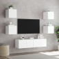 vidaXL 6-tlg. Wohnwand mit LED-Beleuchtung Weiß Holzwerkstoff vidaXL 6-tlg. Wohnwand mit LED-Beleuchtung Weiß Holzwerkstoff