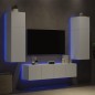 vidaXL 6-tlg. Wohnwand mit LED-Beleuchtung Weiß Holzwerkstoff vidaXL 6-tlg. Wohnwand mit LED-Beleuchtung Weiß Holzwerkstoff