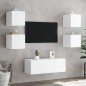 vidaXL 6-tlg. Wohnwand mit LED-Beleuchtung Weiß Holzwerkstoff vidaXL 6-tlg. Wohnwand mit LED-Beleuchtung Weiß Holzwerkstoff