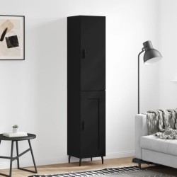 Highboard Schwarz 34,5x34x180 cm Holzwerkstoff