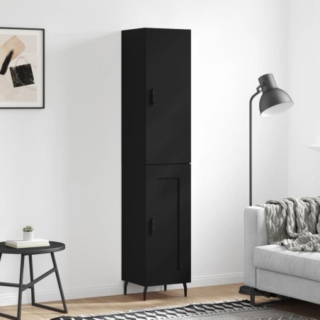 Highboard Schwarz 34,5x34x180 cm Holzwerkstoff