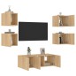vidaXL 6-tlg. Wohnwand mit LED-Beleuchtung Sonoma-Eiche Holzwerkstoff vidaXL 6-tlg. Wohnwand mit LED-Beleuchtung Sonoma-Eiche Holzwerkstoff
