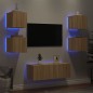 vidaXL 6-tlg. Wohnwand mit LED-Beleuchtung Sonoma-Eiche Holzwerkstoff vidaXL 6-tlg. Wohnwand mit LED-Beleuchtung Sonoma-Eiche Holzwerkstoff