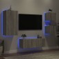 vidaXL 5-tlg. Wohnwand mit LED-Beleuchtung Grau Sonoma Holzwerkstoff vidaXL 5-tlg. Wohnwand mit LED-Beleuchtung Grau Sonoma Holzwerkstoff