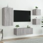 vidaXL 5-tlg. Wohnwand mit LED-Beleuchtung Grau Sonoma Holzwerkstoff vidaXL 5-tlg. Wohnwand mit LED-Beleuchtung Grau Sonoma Holzwerkstoff