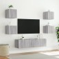vidaXL 6-tlg. Wohnwand mit LED-Beleuchtung Grau Sonoma Holzwerkstoff vidaXL 6-tlg. Wohnwand mit LED-Beleuchtung Grau Sonoma Holzwerkstoff