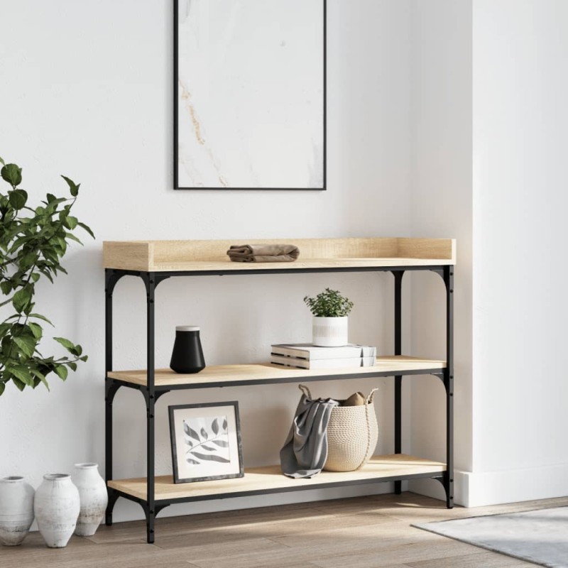 vidaXL Konsolentisch mit Ablagen Sonoma-Eiche 100x30x80 cm vidaXL Konsolentisch mit Ablagen Sonoma-Eiche 100x30x80 cm