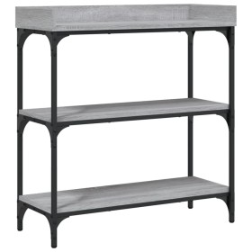 vidaXL Konsolentisch mit Ablagen Grau Sonoma 75x30x80 cm