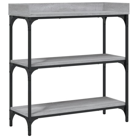 vidaXL Konsolentisch mit Ablagen Grau Sonoma 75x30x80 cm