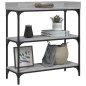vidaXL Konsolentisch mit Ablagen Grau Sonoma 75x30x80 cm vidaXL Konsolentisch mit Ablagen Grau Sonoma 75x30x80 cm