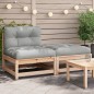vidaXL Gartensofa ohne Armlehnen mit Kissen und Hocker vidaXL Gartensofa ohne Armlehnen mit Kissen und Hocker