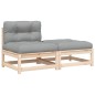 vidaXL Gartensofa ohne Armlehnen mit Kissen und Hocker vidaXL Gartensofa ohne Armlehnen mit Kissen und Hocker