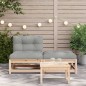 vidaXL Gartensofa ohne Armlehnen mit Kissen und Hocker vidaXL Gartensofa ohne Armlehnen mit Kissen und Hocker