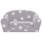 vidaXL Kinder-Schlafsofa 2-Sitzer Hellgrau mit Sternen Weicher Plüsch vidaXL Kinder-Schlafsofa 2-Sitzer Hellgrau mit Sternen Weicher Plüsch