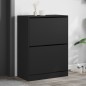 vidaXL Schuhschrank mit 2 Klappen Schwarz 80x42x108 cm vidaXL Schuhschrank mit 2 Klappen Schwarz 80x42x108 cm