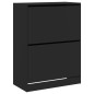 vidaXL Schuhschrank mit 2 Klappen Schwarz 80x42x108 cm vidaXL Schuhschrank mit 2 Klappen Schwarz 80x42x108 cm