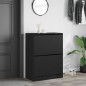 vidaXL Schuhschrank mit 2 Klappen Schwarz 80x42x108 cm vidaXL Schuhschrank mit 2 Klappen Schwarz 80x42x108 cm